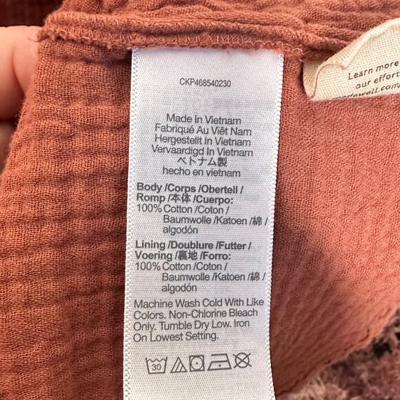 MADEWELL Marianna Puff-Sleeve Mini Dress Clay Brown {J37} - Picture 6 of 7